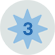 icono de una estrella con un número tres en medio
